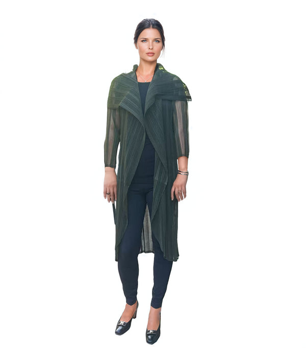 Long Illusion Crinkle Jacket - JK761